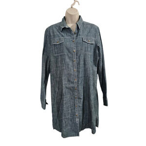 BROOKS BROTHERS Denim Chambray Shirt Dress Blue Size 14